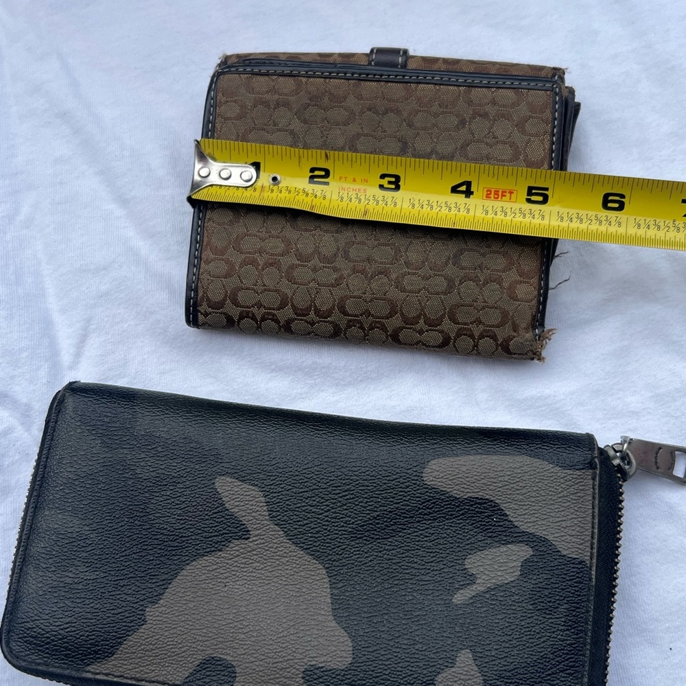 Coach Brown Signature Wallet + Black Camo Zip Wallet Set - Picture 3 of 11